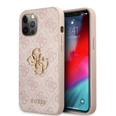 Guess Capa iphone 12 Pro Max 6.7 cor-de-rosa Hardcase 4G Big Metal Logo