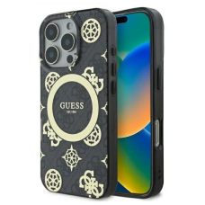 Capa Guess IML Peony On 4G Background com MagSafe para iPhone 16 Pro Max Preto