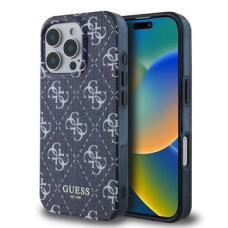 Capa Guess IML Denim Effect para iPhone 16 Pro Max Compativel com MagSafe Azul escuro